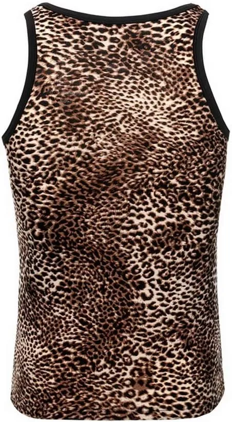 Swbreety Men's Fashion Leopard Print Vest T-Shirt Gym Workout Tank Tops