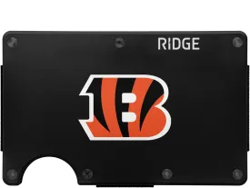 The Ridge NFL Edition, Mens Minimalist Aluminum Metal Wallet - Rfid Blocking, Elastic, Slim Front Pocket Credit Card Holder with Both Cash Strap and an additional Money Clip