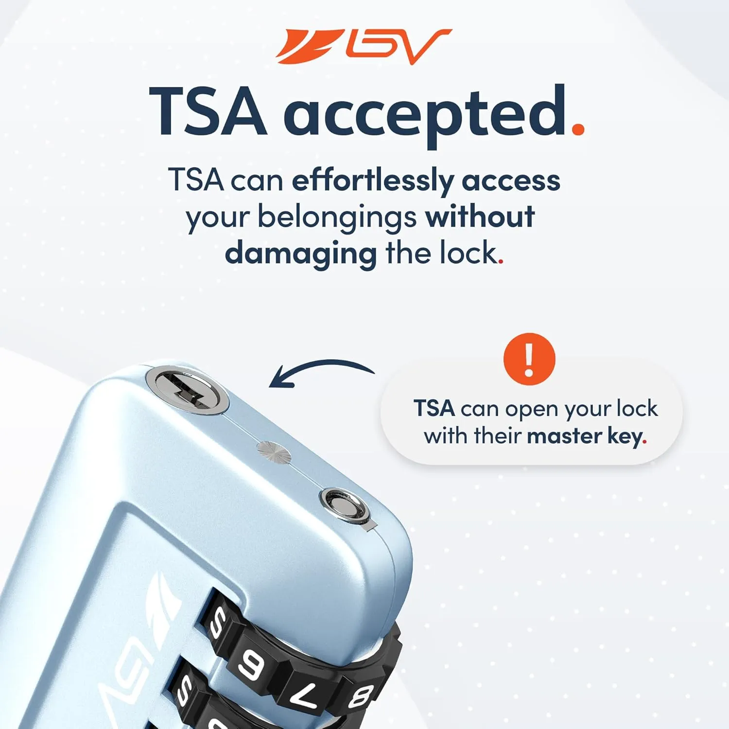 TSA Accepted Luggage Travel Lock, Set-Your-Own Combination Lock for School Gym Locker, Luggage Suitcase Baggage Locks, Filing Cabinets, Toolbox, Case (Arctic Blue, 1 Pack)