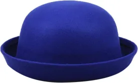 Winter Wool Bowler Derb Hat Classic Pork Pie Hat Rolled Brim Fedora Hat for Men Women Crushable
