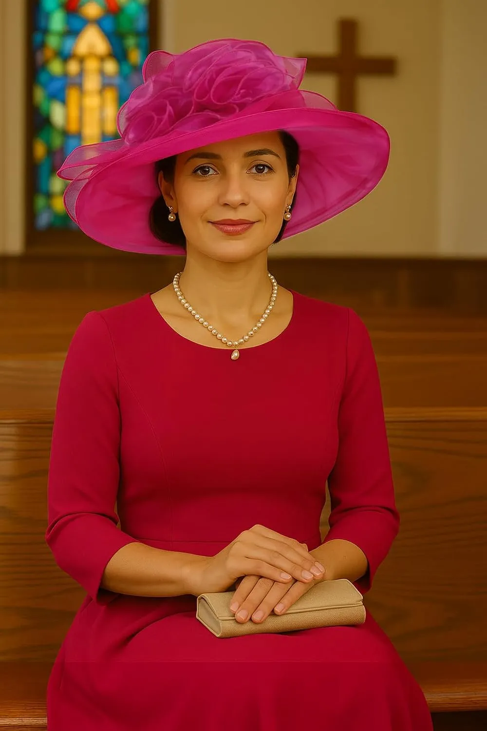 Women Derby Hats Organza Tea Party Cocktail Dress Kentucky Hat Wide Brim