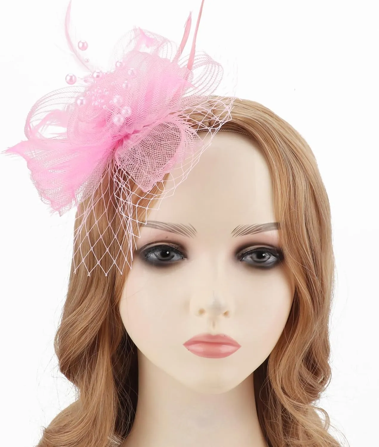 Women Fascinators Hats Flower Mesh Ribbon Feathers with Pin and Clip Tea Party Wedding Headwear for Women and Girls